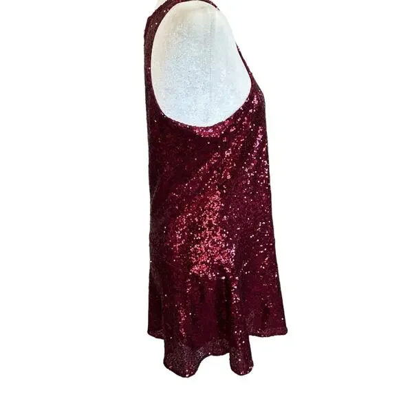 Free People Halter Dress XS Red Sequin Liquid Shine Mini NYE Holiday Party Glam - Picture 12 of 15